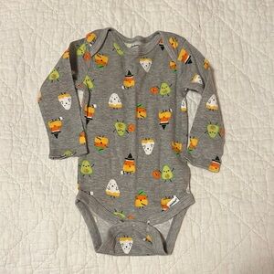 Gerber Gray Halloween Bodysuit with Colorful Prints